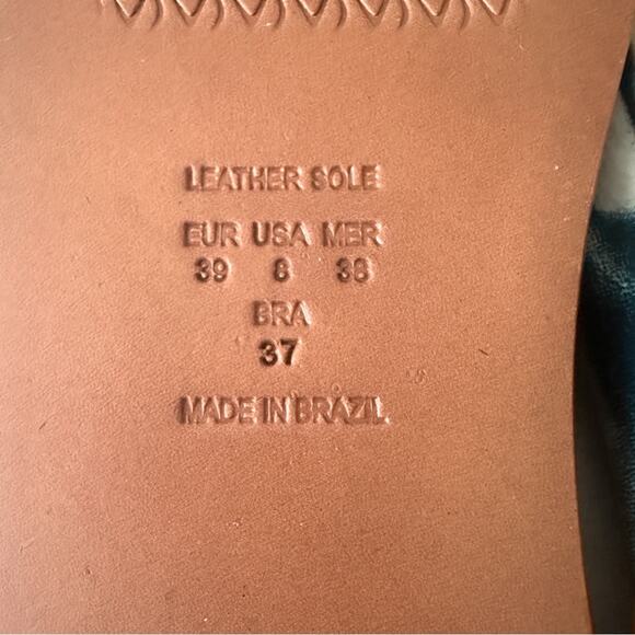 Anthropologie Vicenza Alexia Puffy Flip-Flop Sandals 39/8 Blue Tie Dye - Picture 7 of 7